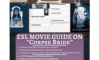 ESL Movie Guide Worksheets on "Corpse Bride"
