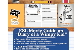 ESL Movie Guide Worksheets on "Diary of a Wimpy Kid"