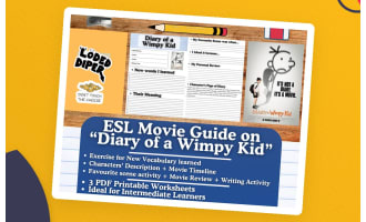 ESL Movie Guide Worksheets on "Diary of a Wimpy Kid"