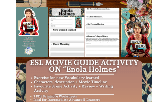 ESL Movie Guide Worksheets on "Enola Holmes"
