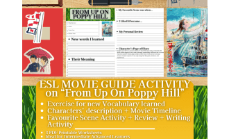ESL Movie Guide Worksheets on "From Up On Poppy Hill" - Studio Ghibli