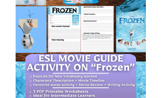 ESL Movie Guide Worksheets on "Frozen" - Animated Film