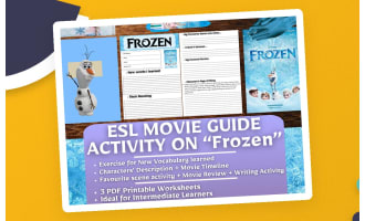 ESL Movie Guide Worksheets on "Frozen" - Animated Film