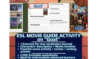 ESL Movie Guide Worksheets on "Goat" - Sports Animated Film