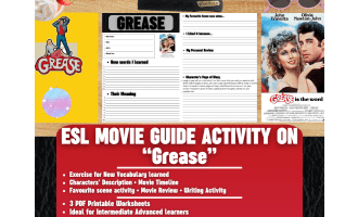 ESL Movie Guide Worksheets on "Grease"