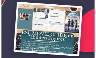 ESL Movie Guide Worksheets on "Hidden Figures"