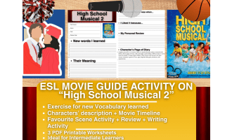 ESL Movie Guide Worksheets on High School Musical 2