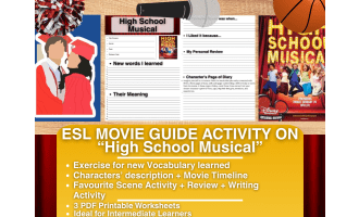 ESL Movie Guide Worksheets on High School Musical