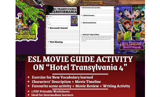 ESL Movie Guide Worksheets on "Hotel Transylvania: Transformania"