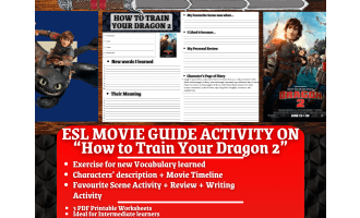 ESL Movie Guide Worksheets on "How to Train Your Dragon 2"