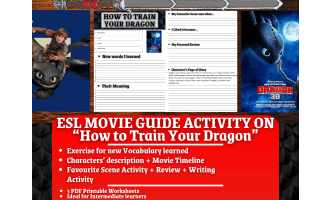 ESL Movie Guide Worksheets on "How to Train Your Dragon"