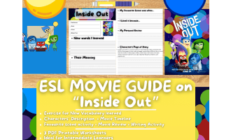 ESL Movie Guide Worksheets on Inside Out