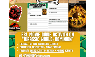 ESL Movie Guide Worksheets on "Jurassic World: Dominion"