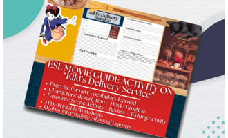 ESL Movie Guide Worksheets on Kiki's Delivery Service - Studio Ghibli