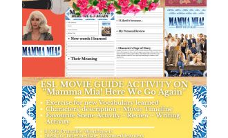ESL Movie Guide Worksheets on "Mamma Mia! Here We Go Again"