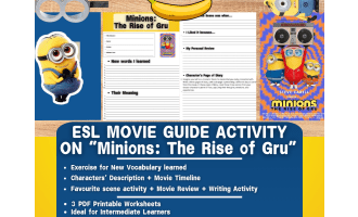 ESL Movie Guide Worksheets on "Minions: The Rise of Gru"