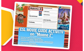 ESL Movie Guide Worksheets on "Moana 2"
