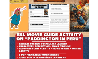 ESL Movie Guide Worksheets on "Paddington in Peru"
