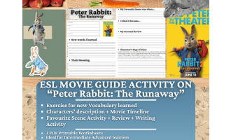 ESL Movie Guide Worksheets on "Peter Rabbit: The Runaway"