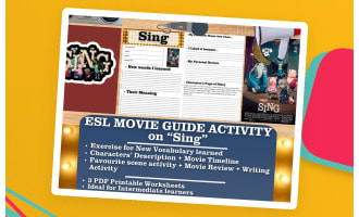 ESL Movie Guide Worksheets on "Sing"