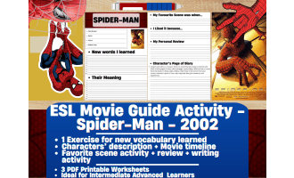 ESL Movie Guide Worksheets on "Spider-Man" - 2002 Film