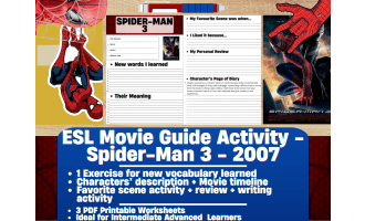ESL Movie Guide Worksheets on "Spider-Man 3" - 2007 Film