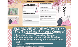 ESL Movie Guide Worksheets on "The Tale of the Princess Kaguya"
