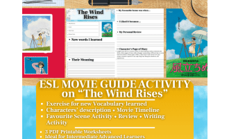 ESL Movie Guide Worksheets on "The Wind Rises" - Studio Ghibli