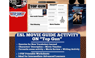 ESL Movie Guide Worksheets on "Top Gun"