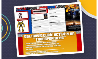 ESL Movie Guide Worksheets on "Transformers"