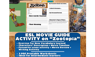 ESL Movie Guide Worksheets on "Zootopia"