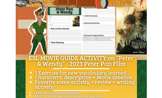 ESL Movie Guide Worksheets - Peter & Wendy - Peter Pan Film