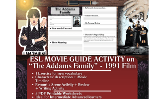 ESL Movie Guide Worksheets - The Addams Family - 1991 Film