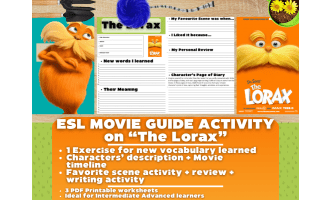 ESL Movie Guide Worksheets - The Lorax - Dr. Seuss