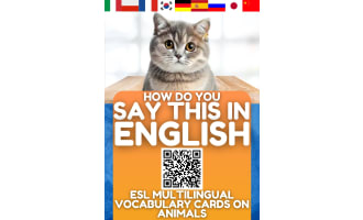 ESL Multilingual Flash Cards - Animals - 9 Foreign Languages