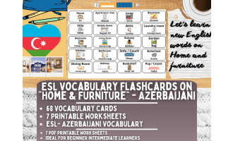 ESL Multilingual Vocabulary Flashcard - Home & Furniture - Azerbaijani