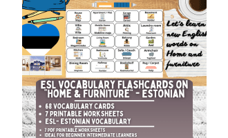 ESL Multilingual Vocabulary Flashcard - Home & Furniture - Estonian