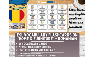 ESL Multilingual Vocabulary Flashcard - Home & Furniture - Romanian