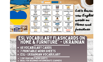 ESL Multilingual Vocabulary Flashcard - Home & Furniture - Ukrainian