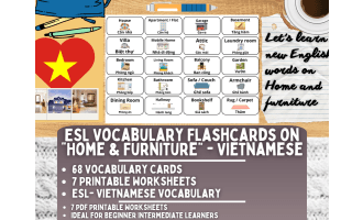 ESL Multilingual Vocabulary Flashcard - Home & Furniture - Vietnamese