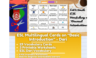 ESL Multilingual Vocabulary Flashcards - General Introductions - Dari
