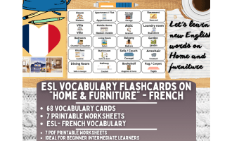 ESL Multilingual Vocabulary Flashcards - Home & Furniture - French