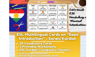 ESL Multilingual Vocabulary Flashcards - Introduction - Sorani Kurdish