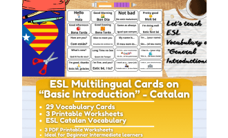 ESL Multilingual Vocabulary Flashcards - Introductions - Catalan