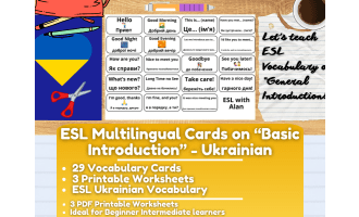 ESL Multilingual Vocabulary Flashcards on "Introductions" - Ukrainian