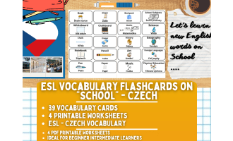 ESL Multilingual Vocabulary Flashcards - School - Czech