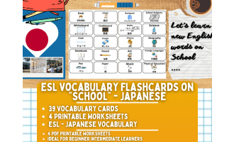 ESL Multilingual Vocabulary Flashcards - School - Japanese