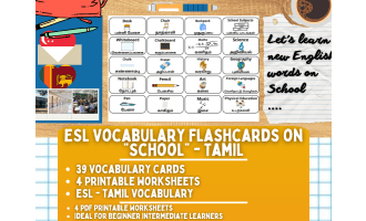 ESL Multilingual Vocabulary Flashcards - School - Tamil