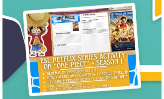 ESL Netflix Series Activity Worksheets on "One Piece" - Season 1