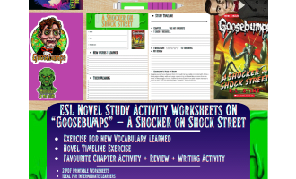 ESL Novel Study - A Shocker on Shock Street - Goosebumps - R.L Stine